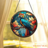 Stained Glass Colorful Owl Bird Suncatcher Stained Glass Window Hanging Decor Owl Ornament Gift for Mom Owl Stained